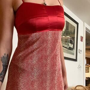 Vintage Khaki Krew satin dress size small